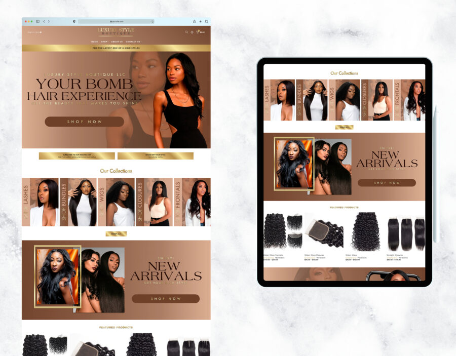 Simple and elegant website template for an online boutique.