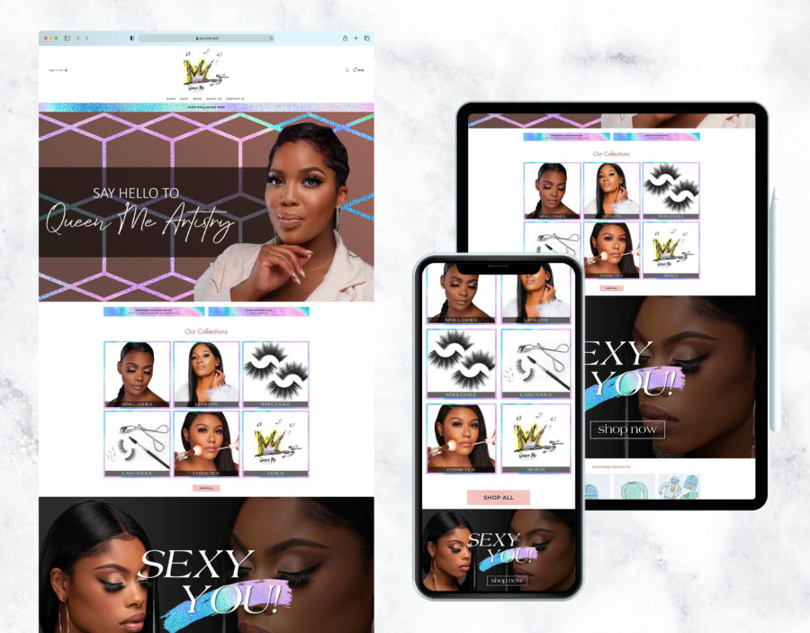 Professional website template for an eyelash and beauty business.