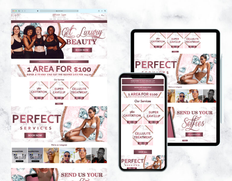 Modern website template for a clothing boutique.