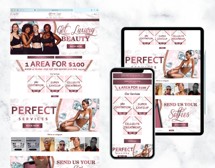 Modern website template for a clothing boutique.