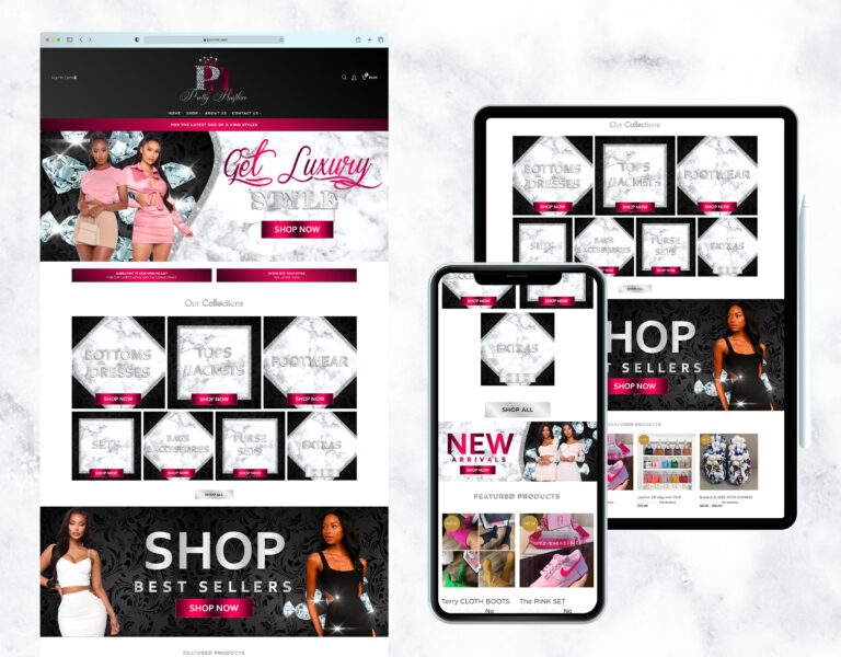 Stylish website template for a clothing store boutique.