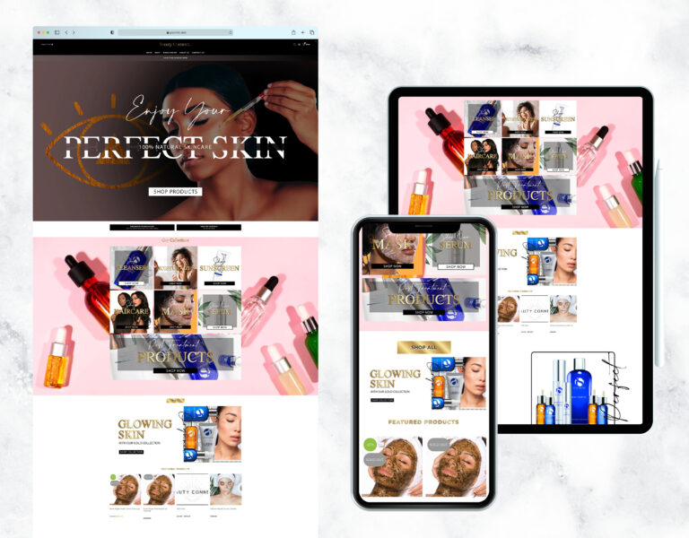 Elegant and glamorous website template for an online boutique.