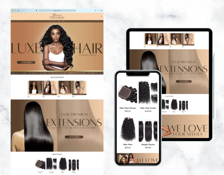 Modern nude website template for an online boutique.