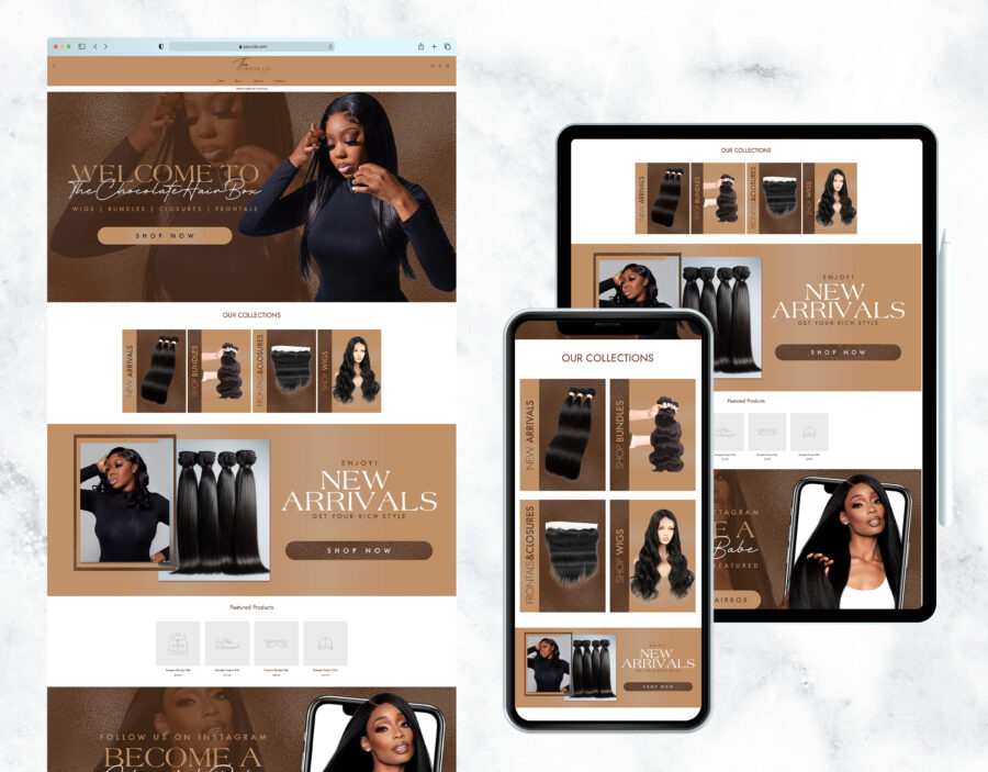 Elegant brown-themed website template for any business.