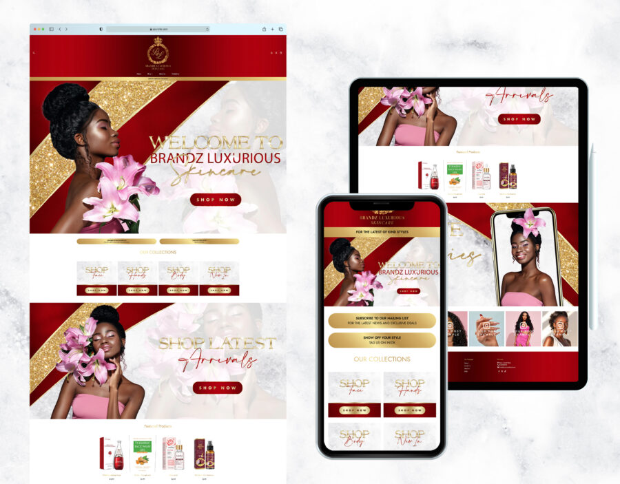 Bold and professional gold website template for a VIP brand.
