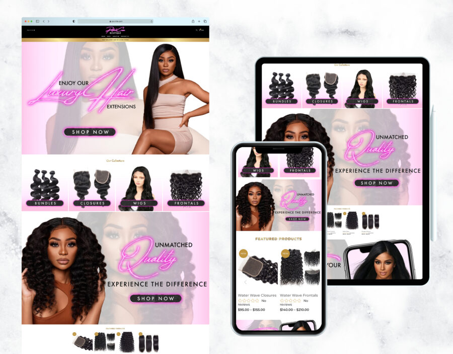 Elegant and luxurious website template for a beauty boutique.