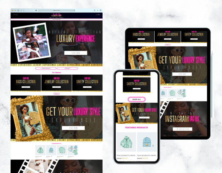 Luxury website template for a fashion and clothing boutique.