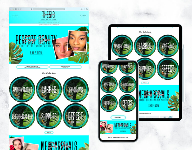 Elegant custom website template for an online boutique.