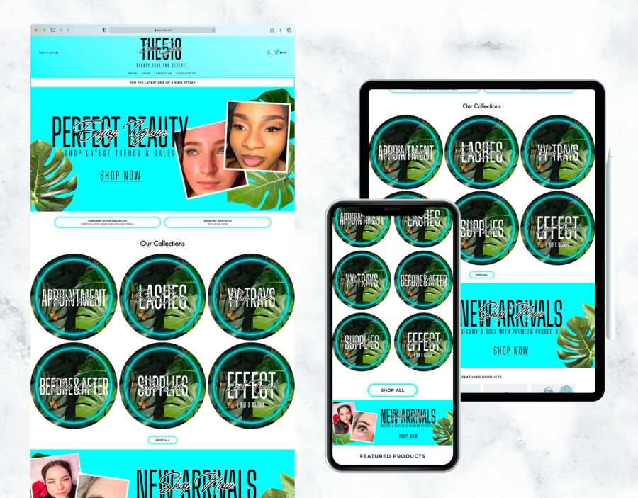 Elegant custom website template for an online boutique.