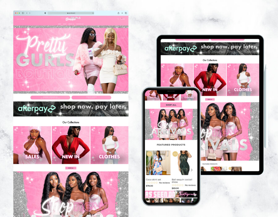 Professional premade website template for an online store.