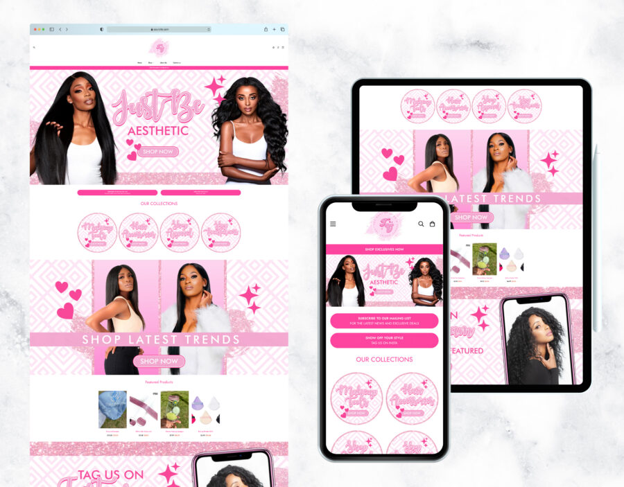 Cute and professional pink website template for any business.