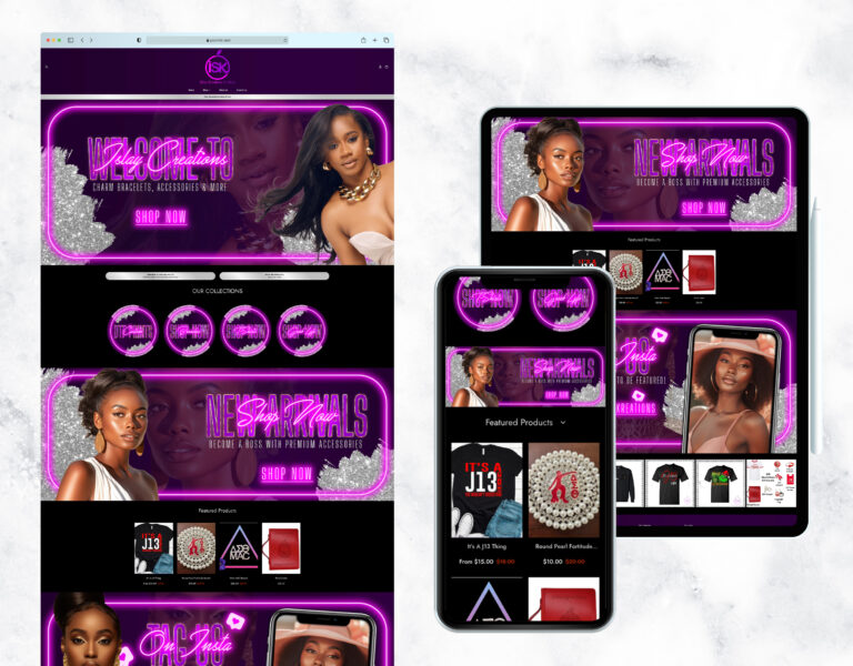 Deep purple website template for an online store.