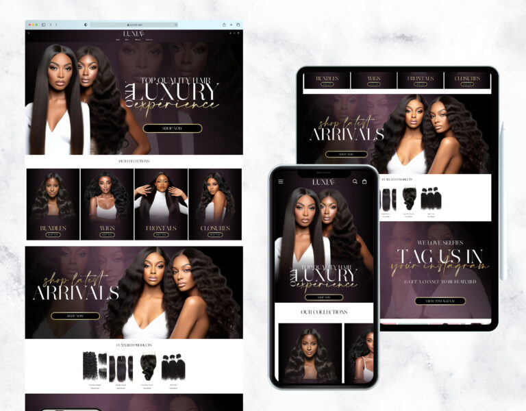 Luxury and elegant website template for a hair business.