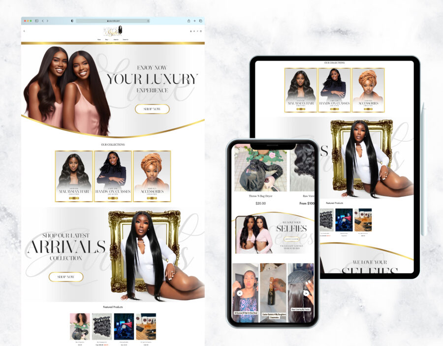 Luxury eCommerce website template for a beauty brand.