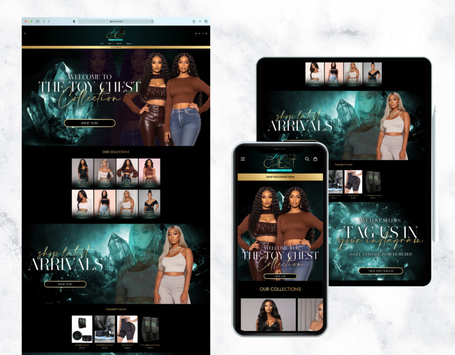 Emerald green glow website template for a hair boutique.